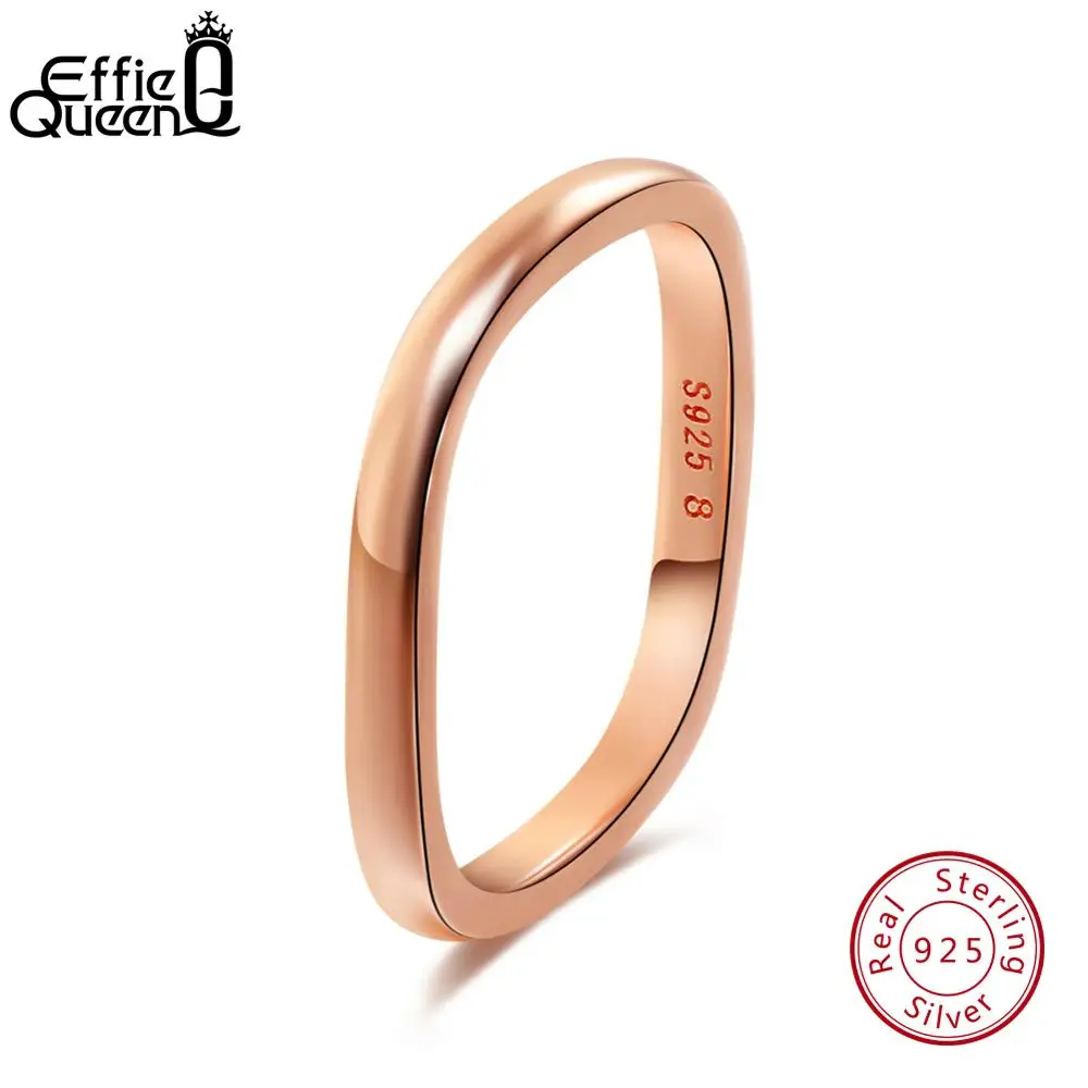 Gold Effie queen, кольца из стерлингового серебра S925 пробы для женщин, простой квадратный дизайн, обручальное кольцо на палец для женщин, модное ювелирное изделие TSR49 - Цвет камня: Gold