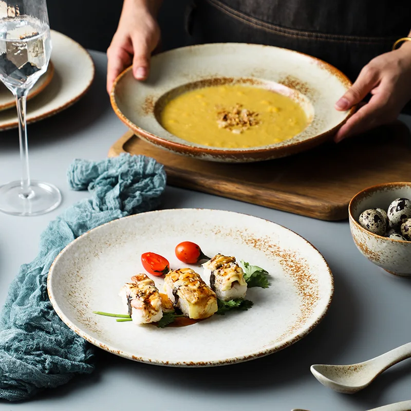 Набор керамической посуды фарфоровая чашка для завтрака кофе молока и блюдце