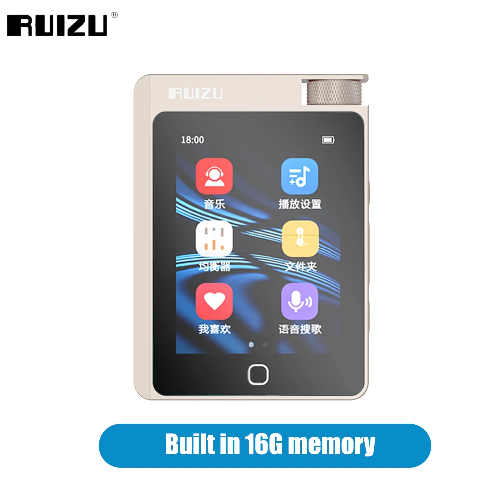 Jogador de Alta Fidelidade com Bluetooth Leitor de Música Ruizu Apoio eq Equalização Áudio Portátil Rádio fm Ebook Altofalante Walkman A55 16g 5.0
