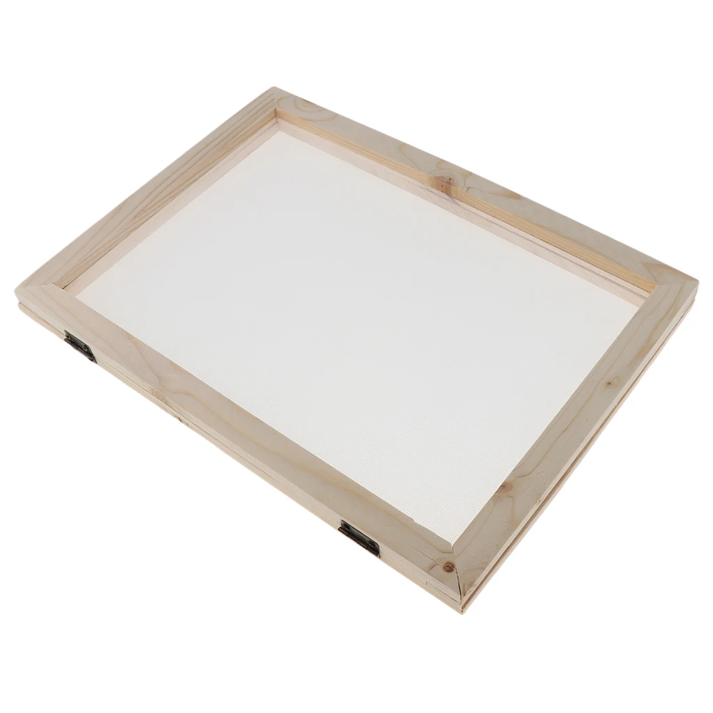 

Mesh Screen with Natural Wooden Frame for DIY Paper Craft 13.38 x 9.84inch