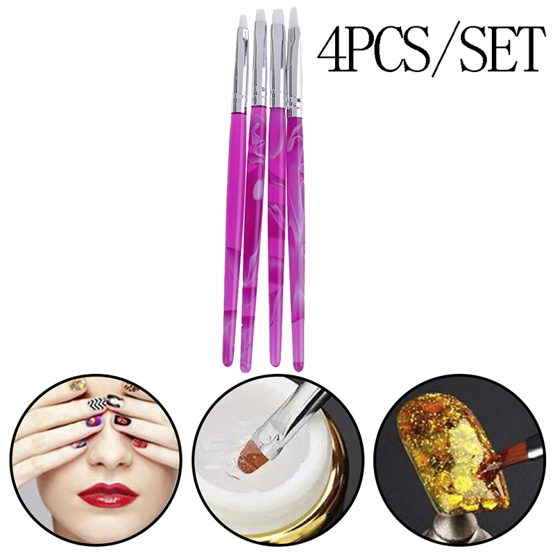 3/4 шт Кисти для дизайна ногтей ручки акриловые кисти УФ гель рисования картин