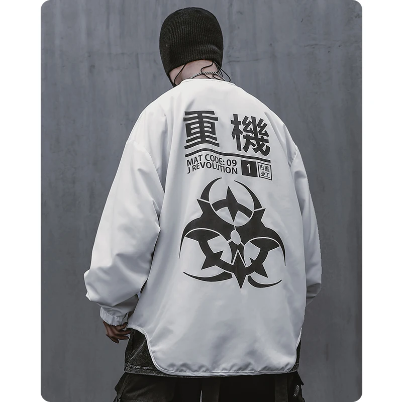 

Flying jacket fashion couple's round neck casual cyberpunk jacket Men's clothes Harajuku Safari Style oversized Japanese style