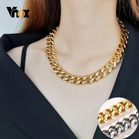 vnox chunky heavy punk curb chain necklace for women men thick gold color solid stainless steel choker gothic miami curban links