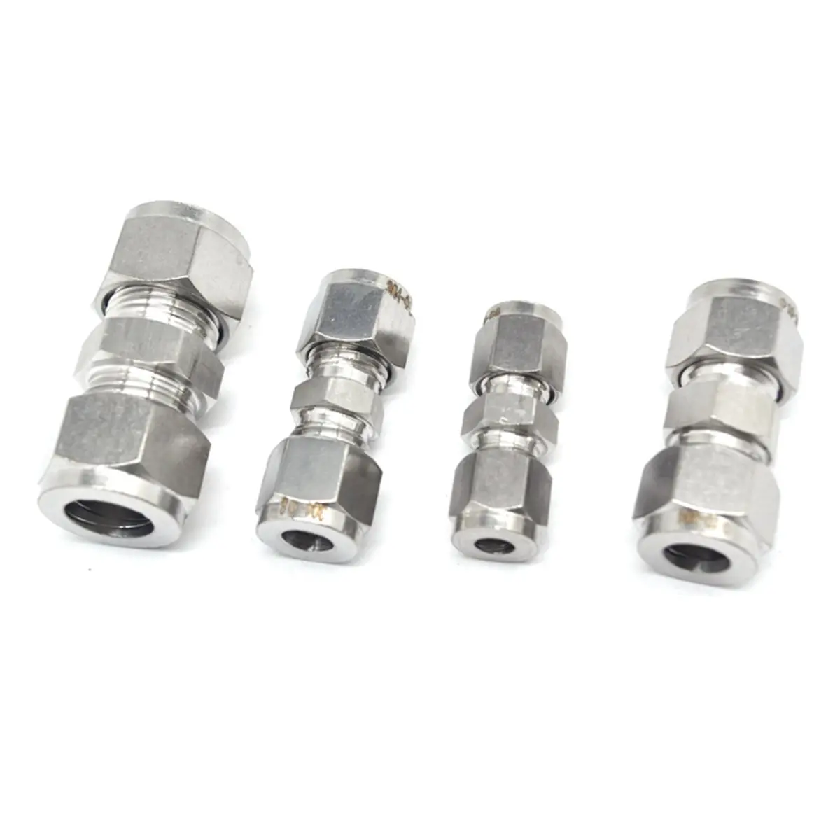 Fit Tube O/D 3-25mm 1/8" 1/4" 3/8" 1/2" 304 Stainless Equal Straight Ferrule Pneumatic Air Compression Fitting