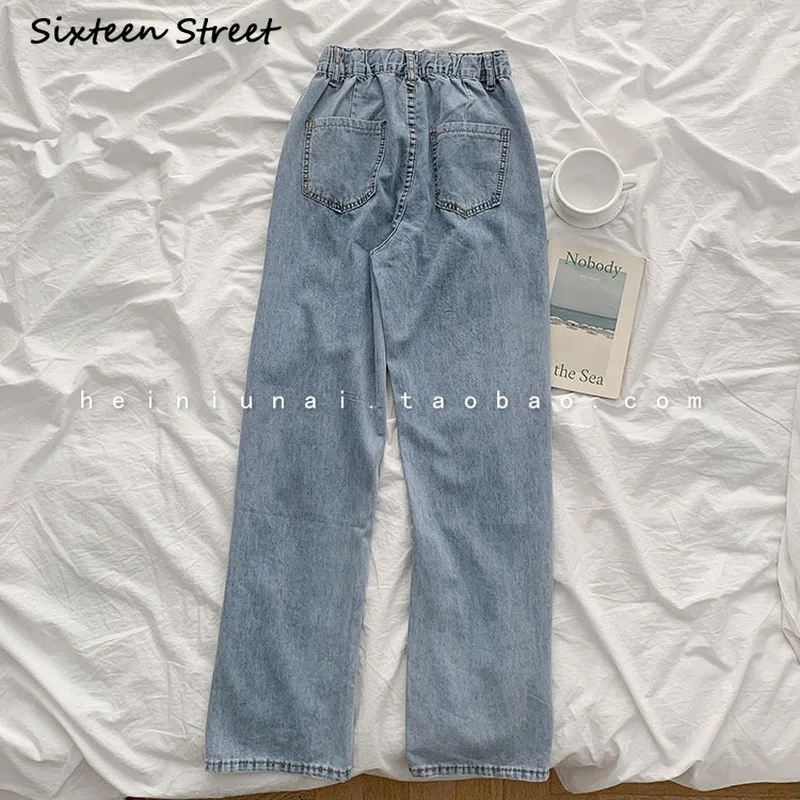 Джинсы бойфренды женские с завышенной талией винтажные брюки из денима разрезом