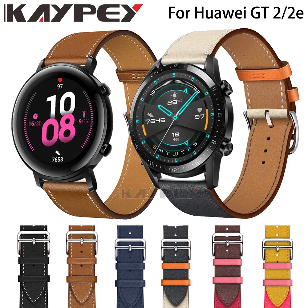 Ремешок из натуральной кожи для Huawei GT 2 42 мм 46 спортивный сменный Браслет наручных