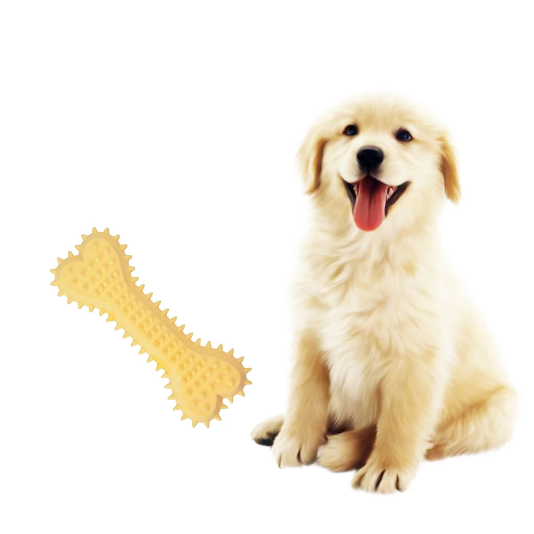 

Dog Toys Dog Chewing Toy Supplies Bite-Proof Rubber Puppy Toy Creative Bone Shape Design Resistant Bite Pet Dogs Toy Accessories