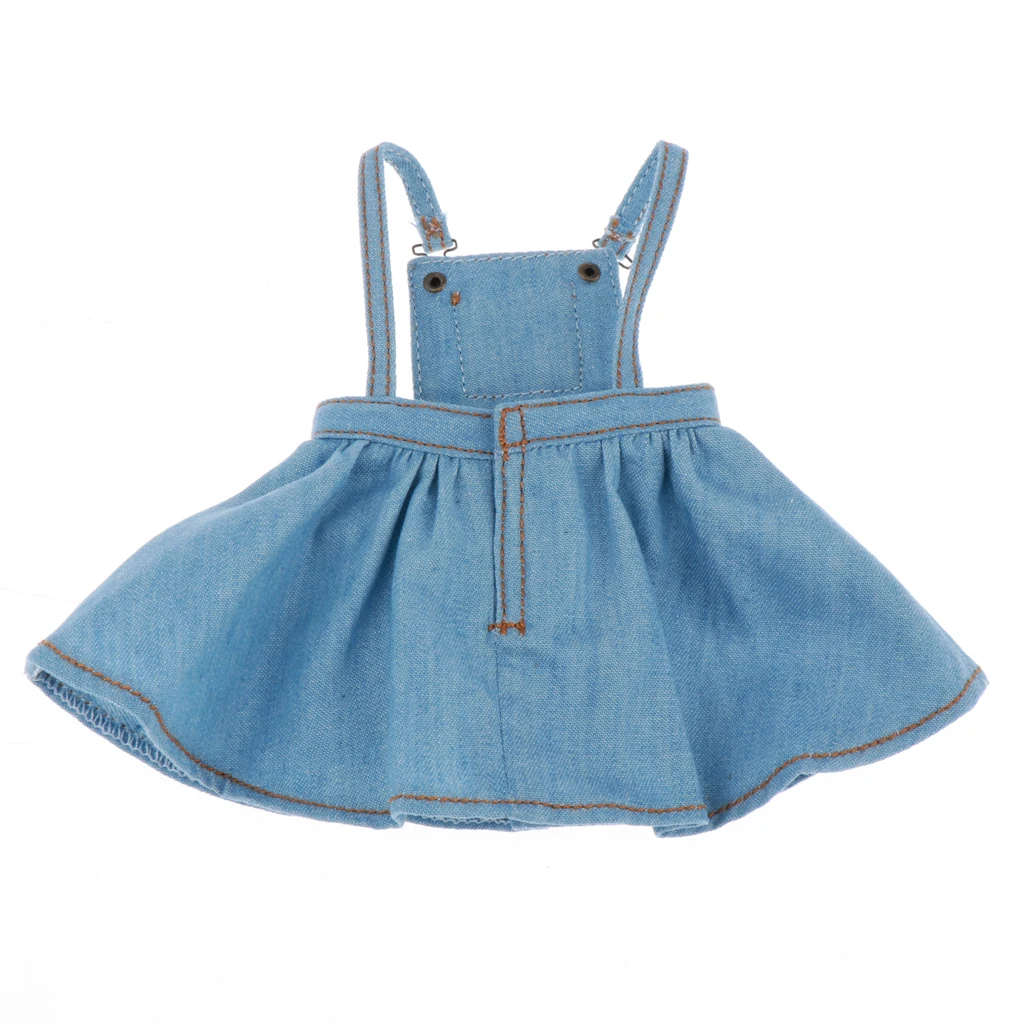 Модная кукольная одежда для кукол 12 дюймов джинсовая юбка на подтяжках Blythe Azone