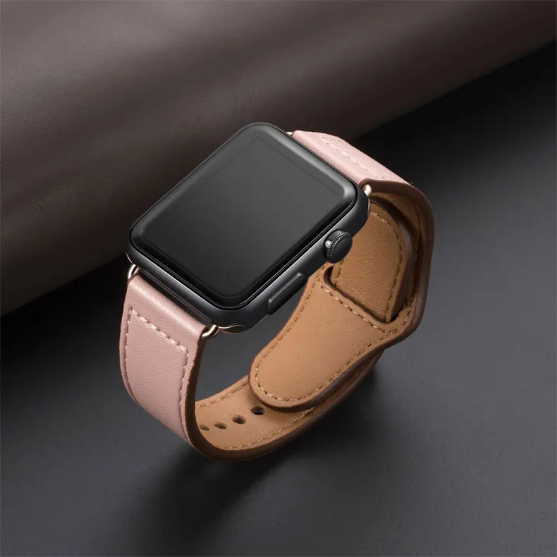Из натуральной кожи петлевой ремень для apple watch, ремешок 42 мм 44 мм apple watch 4 5 38 мм 40 мм, для iwatch, версия 3, 2, 1, correa, сменный Браслет