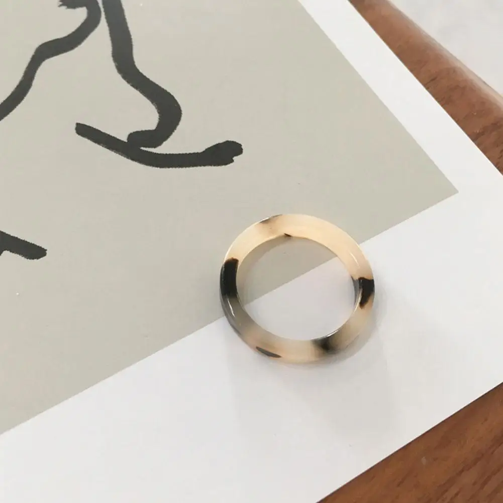 

Retro New Korea Transparent Aesthetic Ring Colorful Minimalist Acrylic Resin Thin Ring For Women Jewelry Party Gifts Hot