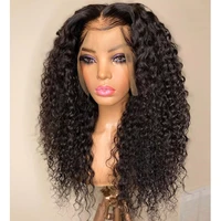 everslky peruvian natural curly 13x6 lace front human hair wigs with baby hair 250density glueless t part wigs for black women