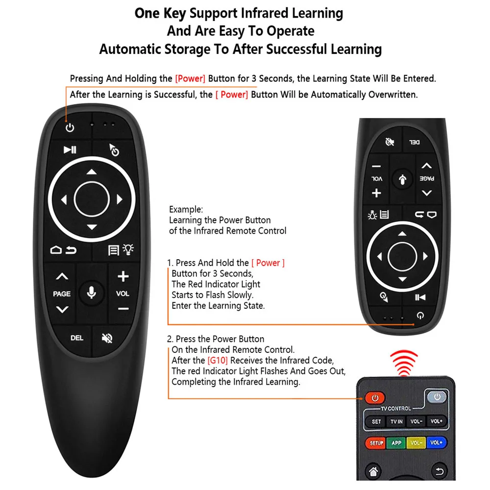 G10S Pro Voice Control Backlit Air Mouse Gyro Sensing 2.4G USB Receiver Mini Wireless Smart Remote For Android tv box PC | Электроника