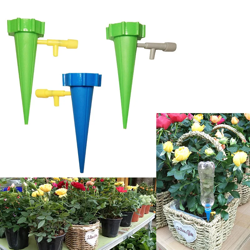 

6Pcs/lot Automatic Drip Irrigation Tool Spikes Flower Plant Garden Supplies Useful Self-Watering Device Adjustable Water