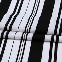 black and white vertical stripes chiffon dress pants fabric
