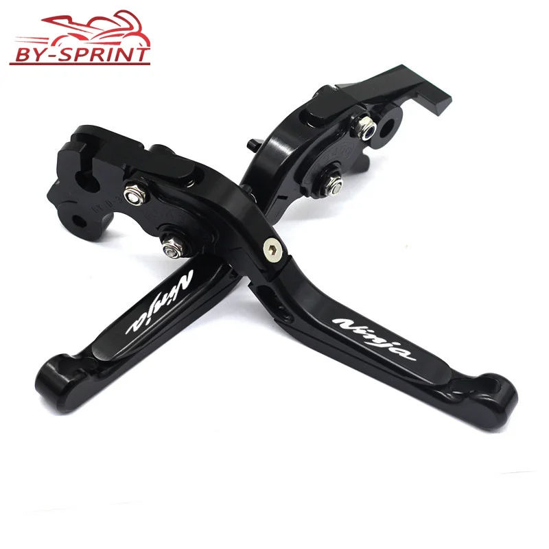 

Motorcycle Folding Extendable Handle Levers For KAWASAKI NINJA 250 NINJA300 400 CNC Aluminum Brake Clutch Levers With LOGO Ninja