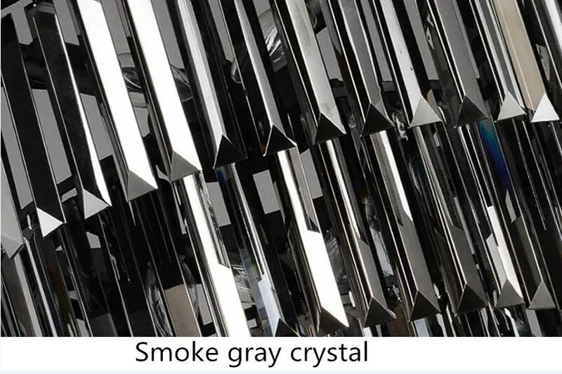 Smoke gray crystal Современный элегантный блеск K9 tamanho do Artigo de Cristal Cinza esfumadas cristal suspensao Lamparas para cafet Re - Цвет абажура: Smoke gray crystal