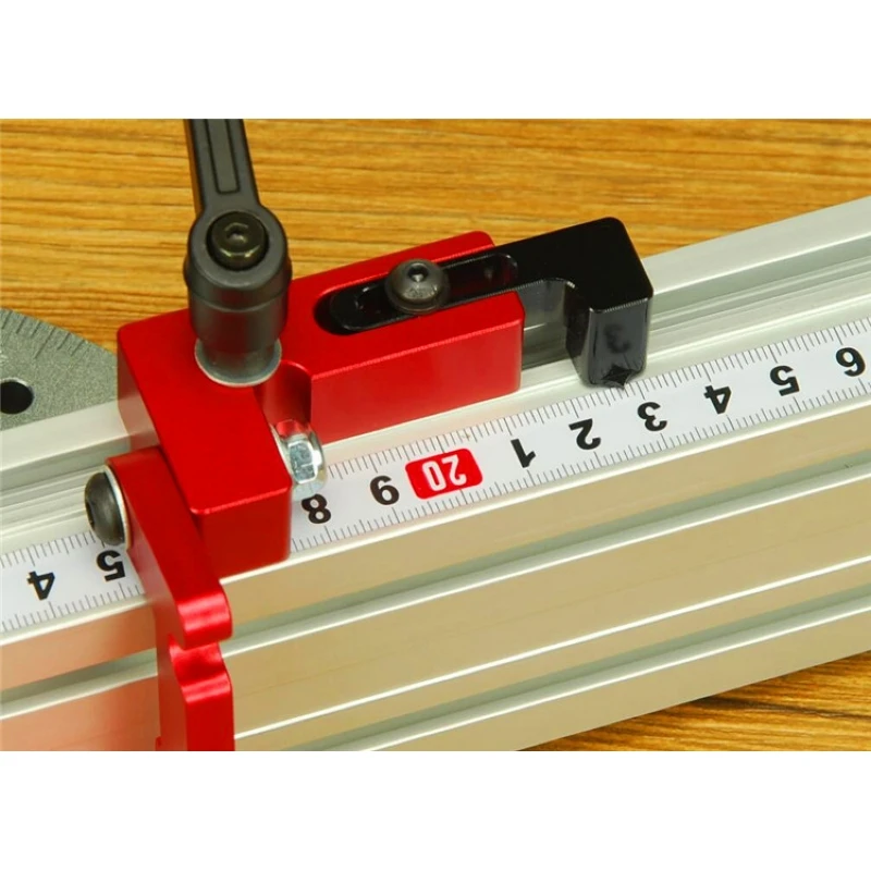 

Miter Gauge Table Saw Aluminium Profile 75MM Height Stopper With T-tracks Sliding Brackets Miter Gauge Connector Woodworking