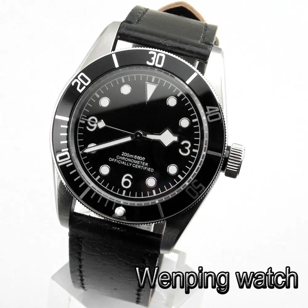 Мужские роскошные механические Автоматические водонепроницаемые часы с черной