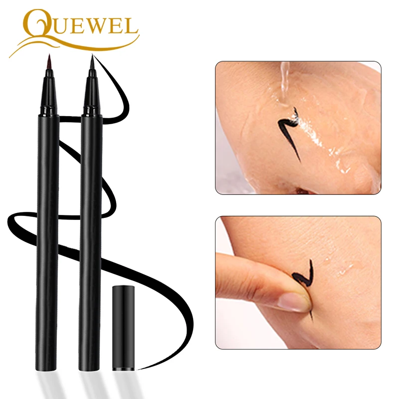 Черная Подводка для глаз Quewel быстросохнущая гладкая подводка карандаш клей