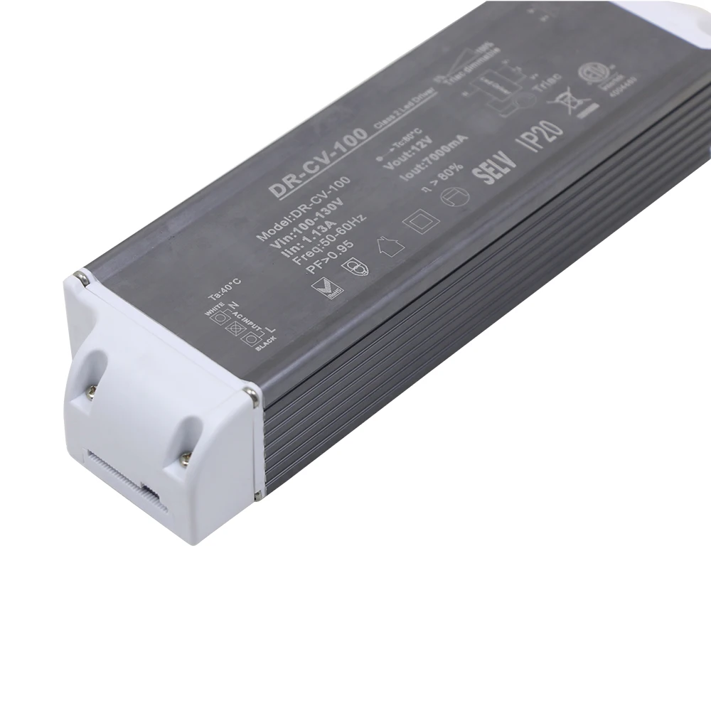 12V/24V 100W Постоянный Напряжение ТРИАК Диммируемый СИД драйвер затемнения Питание