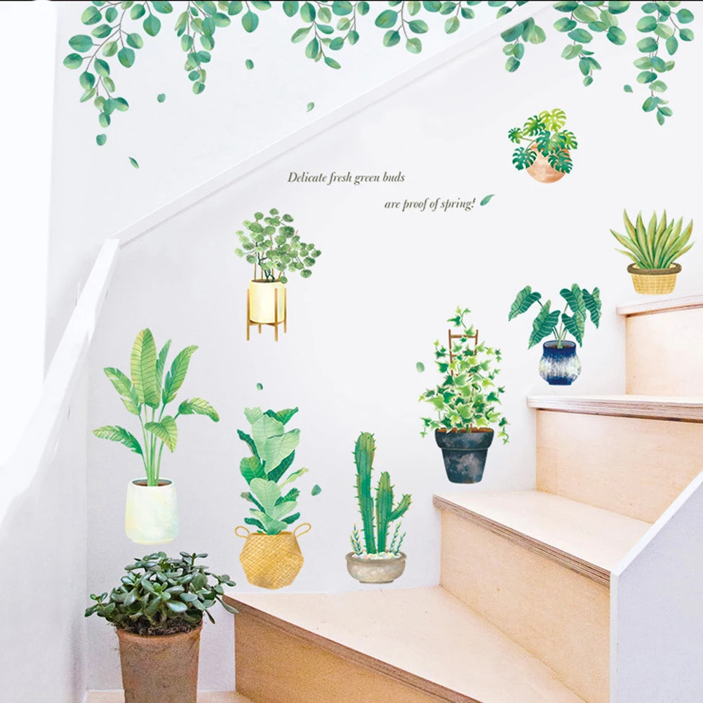 1 шт. Наклейка на стену Кактус в горшке настенные наклейки для дома гостиной