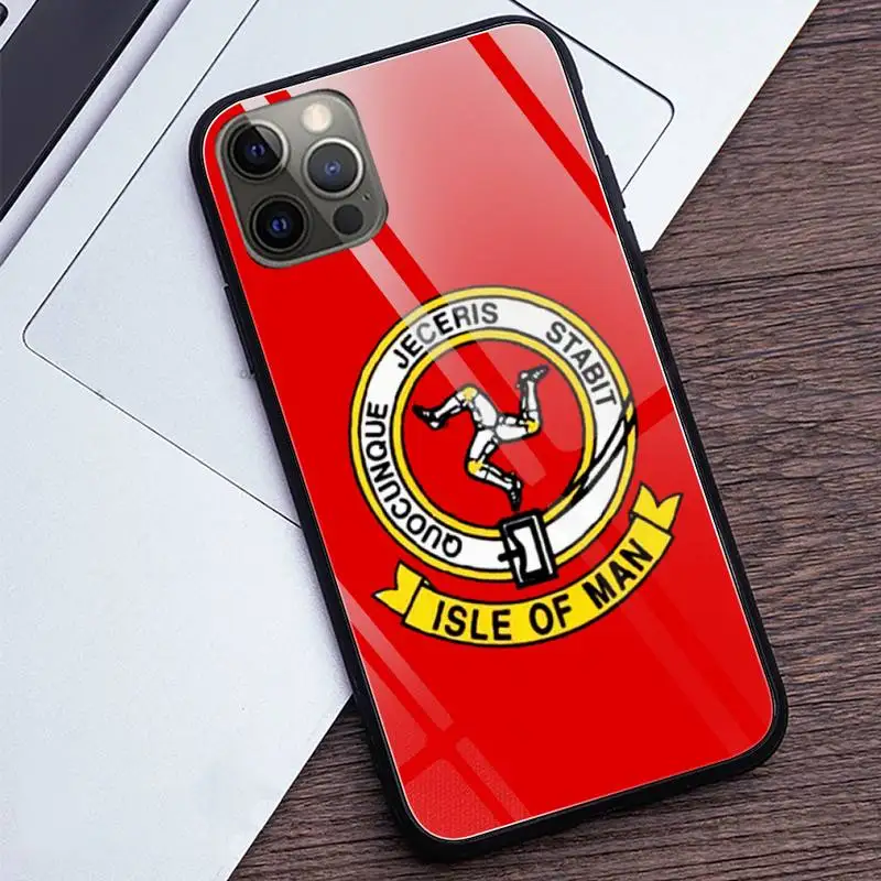 Чехол для телефона MOTO GP с изображением острова Мэна закаленное стекло iPhone 12 Pro Max