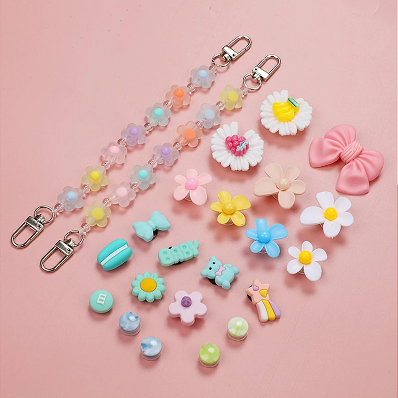 

23pcs/Set Novelty DIY Butterfly Flower Shoe Charms Accessories Colorful Macaron Decoration For Croc Jibz Kids Party X-mas Gifts