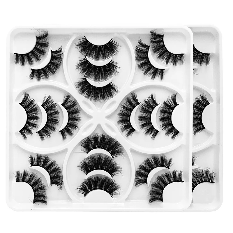 Thick Curly 3D False Eyelashes 10 Pairs Set Light Soft & Vivid Reusable Handmade Fake Lashes Makeup For Eyes 10Sets/Lot DHL Free