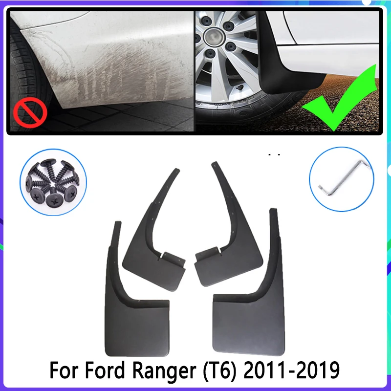 4 PCS Car Mud Flaps for Ford Ranger T6 2011~2019 2012 2013 2014 2015 Mudguard Splash Guards Fender Mudflaps Auto Accessories | Автомобили