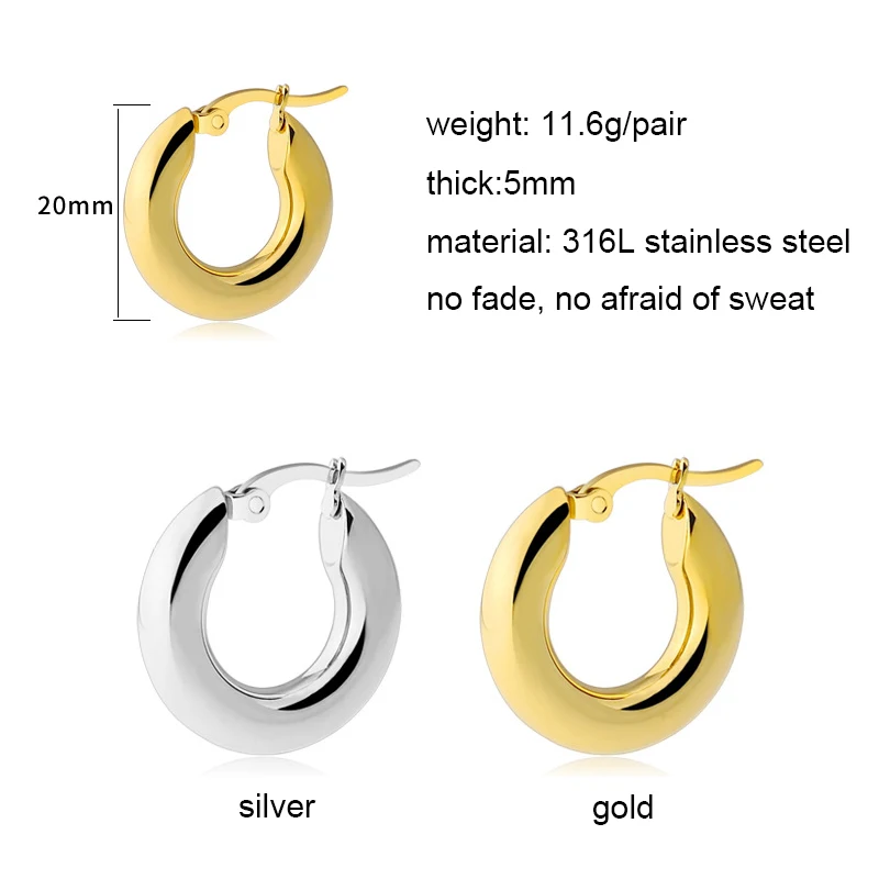 Серьги кольца крупные золотистые/серебристые 1 пара|Серьги-кольца| | - Фото №1