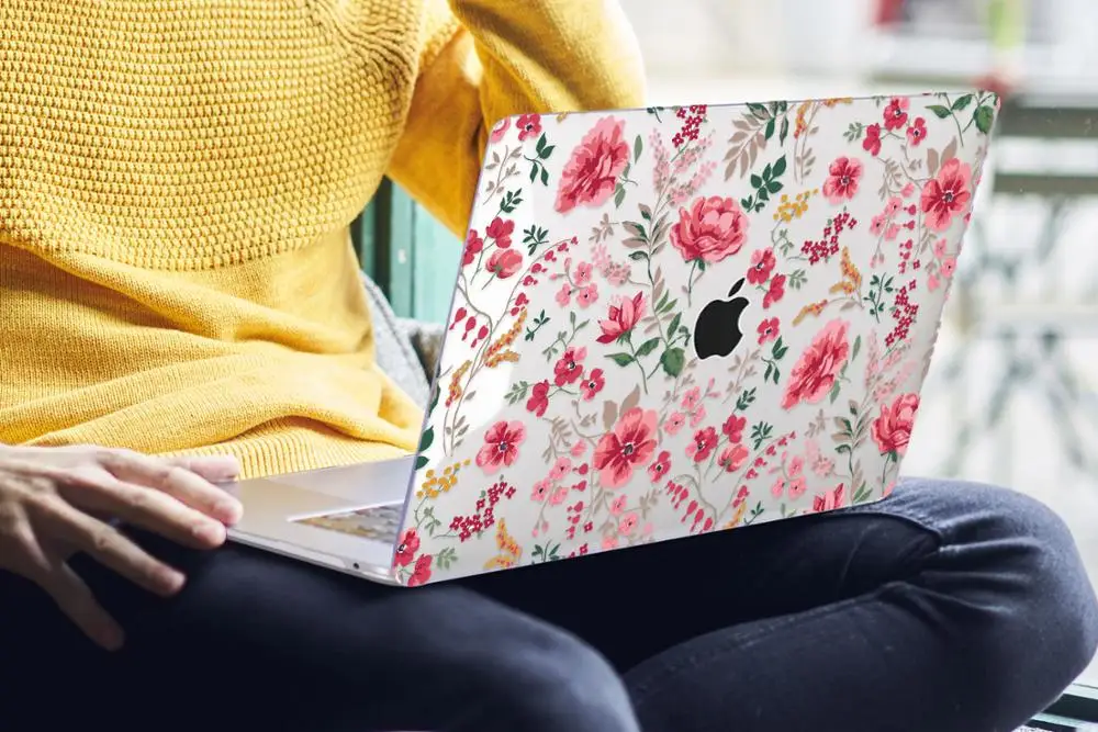 Цветочный чехол для ноутбука MacBook Air 13 A1466 A1932 Pro 13 15 16 дюймов Сенсорная панель A2141 a2159 пластиковый жесткий чехол Keybaord