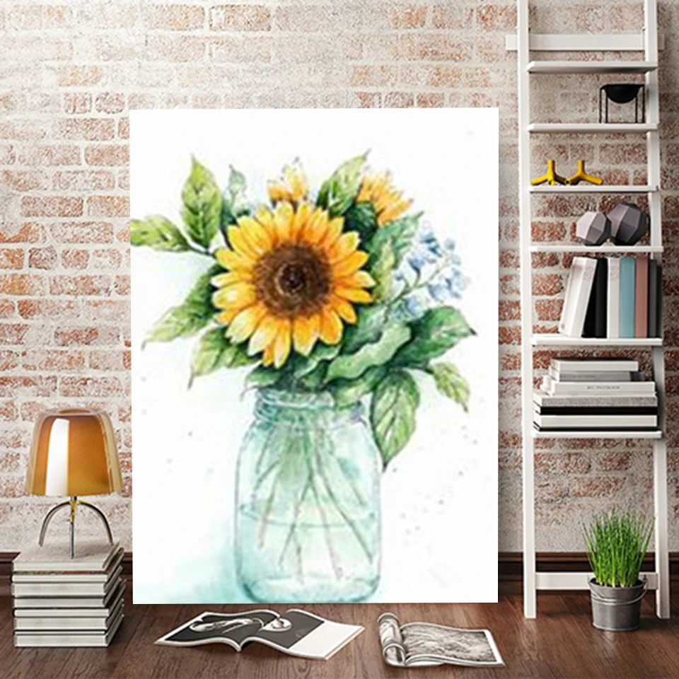 Набор для рисования по номерам на холсте подсолнухи | Дом и сад