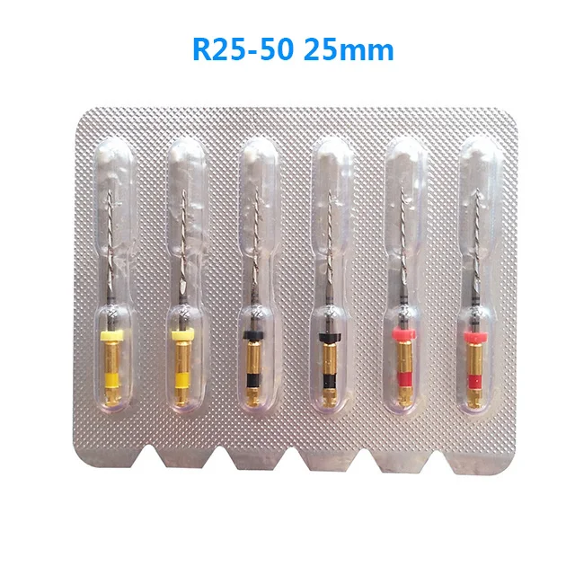 R25-50 25mm Стоматологические красные файлы Reciproc Reciprocing R25 Стоматологические ротационные файлы Эндодонтические файлы NITI Используются для стоматологического аппарата корневых каналов Эндо-инструмент - Цвет: R25-50 25mm