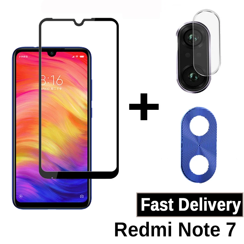 

Защитное стекло 3 в 1 для Xiaomi Redmi Note 7 Защита для экрана камеры Защитная пленка для объектива закаленное стекло для Redmi Red mi Note 7