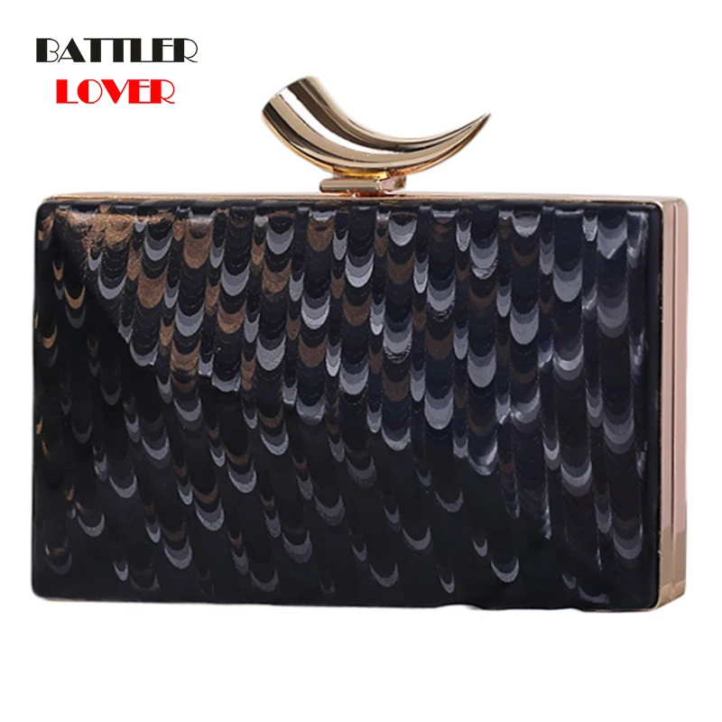

Evening Bag For Women 2021 Wedding Clutch Bag Femme Fashion Chain Metal Gold Luxury Design Handbag Small Party Purse Sac A Main