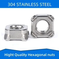 304 stainless steel square spot welding nuts foursquare weld nut fasteners for m4 m5 m6 m8 m10 din928