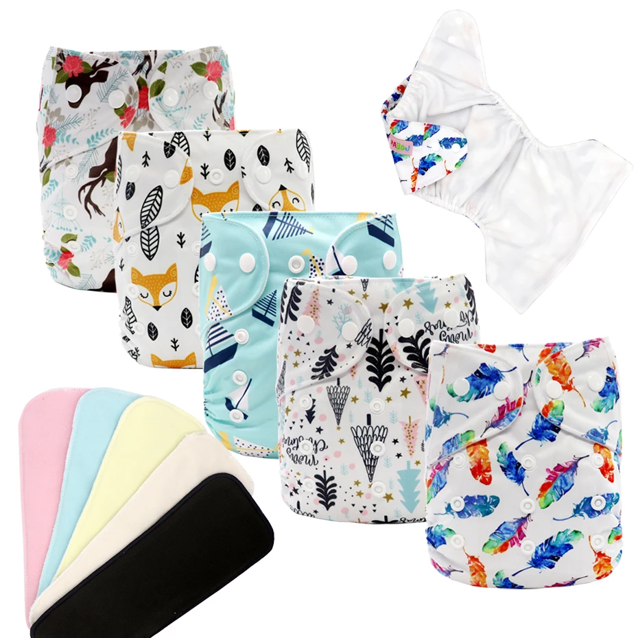 Тканевые подгузники MABOJ Многоразовые водонепроницаемые детские с цифровым