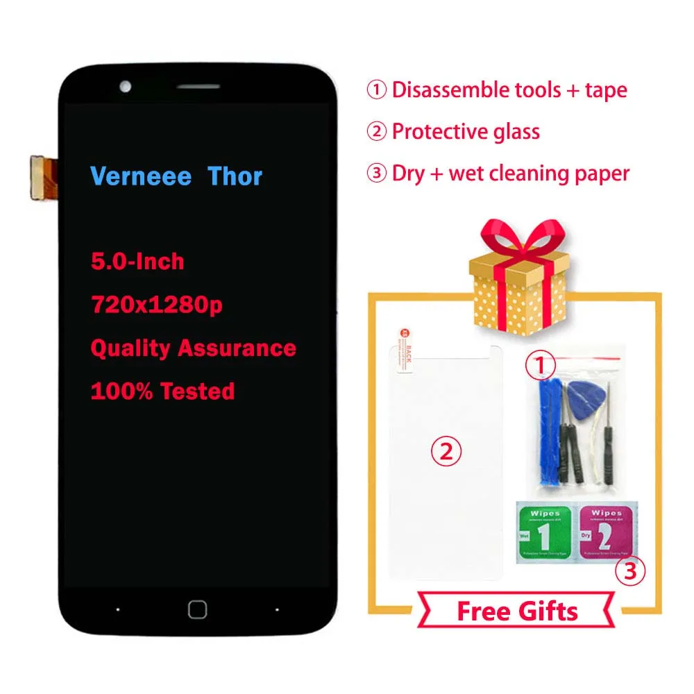 ЖК-дисплей 5 0 дюйма и сенсорная панель для Vernee Thor 100% протестированные