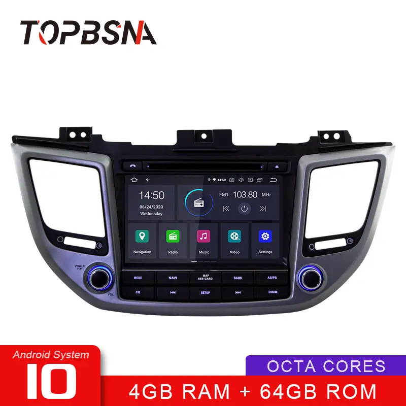 

TOPBSNA Android 10 Car DVD Player For HYUNDAI TUCSON ix35 2016 2017 WIFI Multimedia 2 Din Car Radio GPS Navigation Stereo Audio