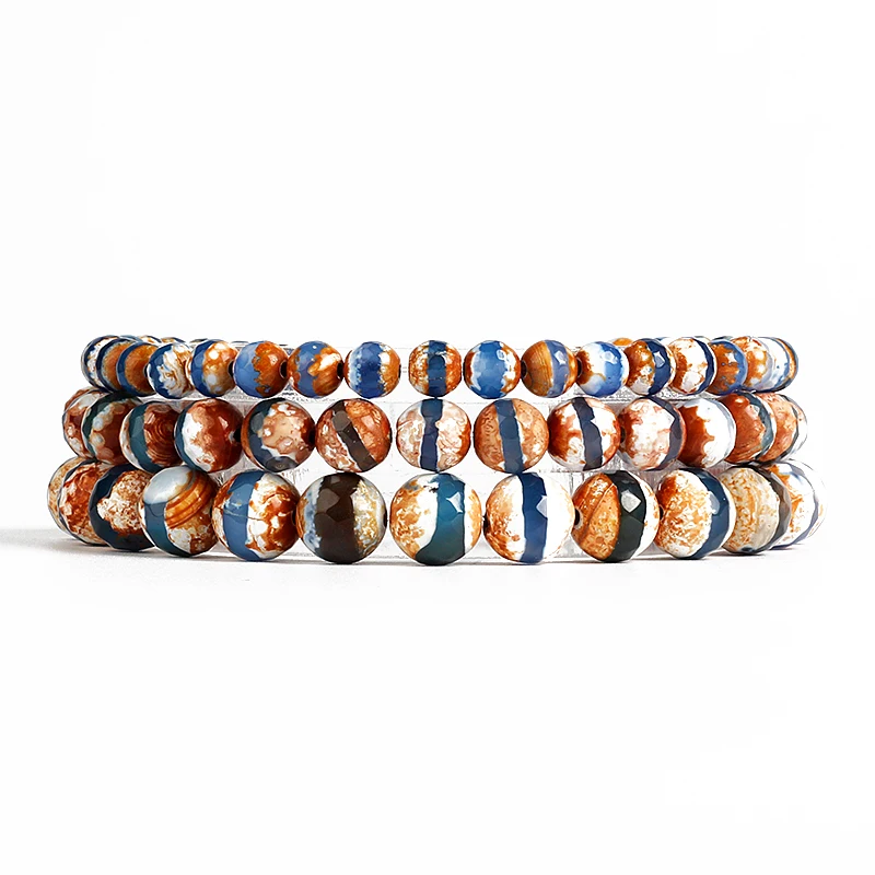 

Fashion Tibetan Agates Bracelets Men Nature Stone Blue Eye Beads Energy Bracelets for Women Reiki Amulet Yoga Healing Jewelry