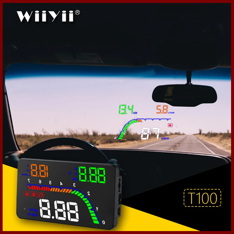 GEYUREN A100s T100 OBD автомобиля hud головой вверх дисплей 2019 датчик температуры obd