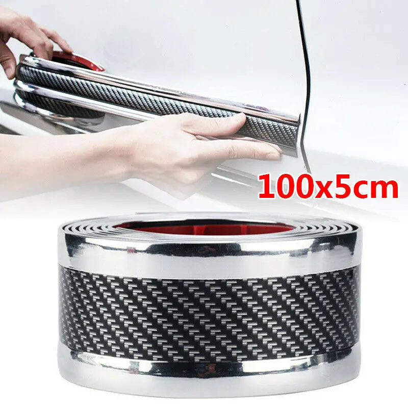 Стайлинг автомобиля Защита порога из углеродного волокна молдинговая полоса