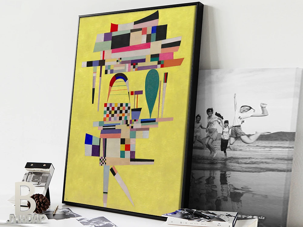 Wassily Kandinsky плакат винтажный желтый выставочный музей холст печать Абстрактная