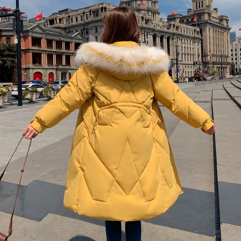 

Fashion Winter Coat 2020 Women Jackets Thick Down Parkas Big Fur Hooded Cotton Long Coats Warm Windbreaker Female Outwear coat