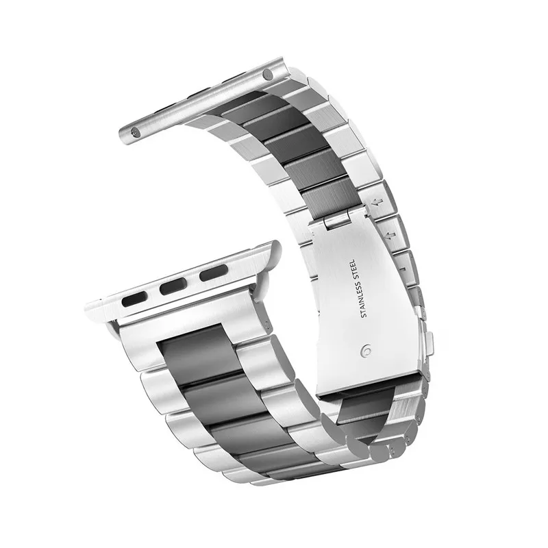 Ремешок из нержавеющей стали для наручных часов совместим с Apple watch series 5 4 40 мм 44