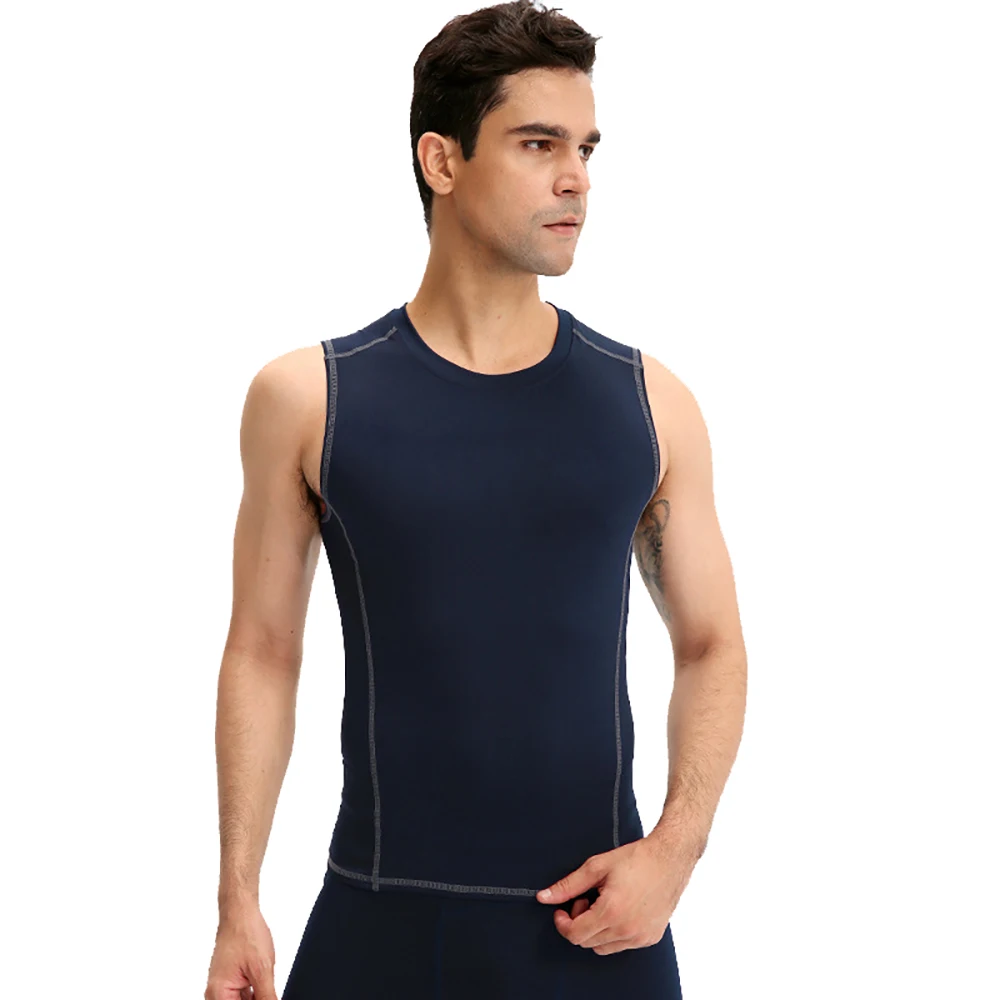 

Men Sports Vest Dry Fit Tank Top Fitness Shirt gym Bodybuilding Training Crossfit Compression Running Sleeveless T-shirt MMA
