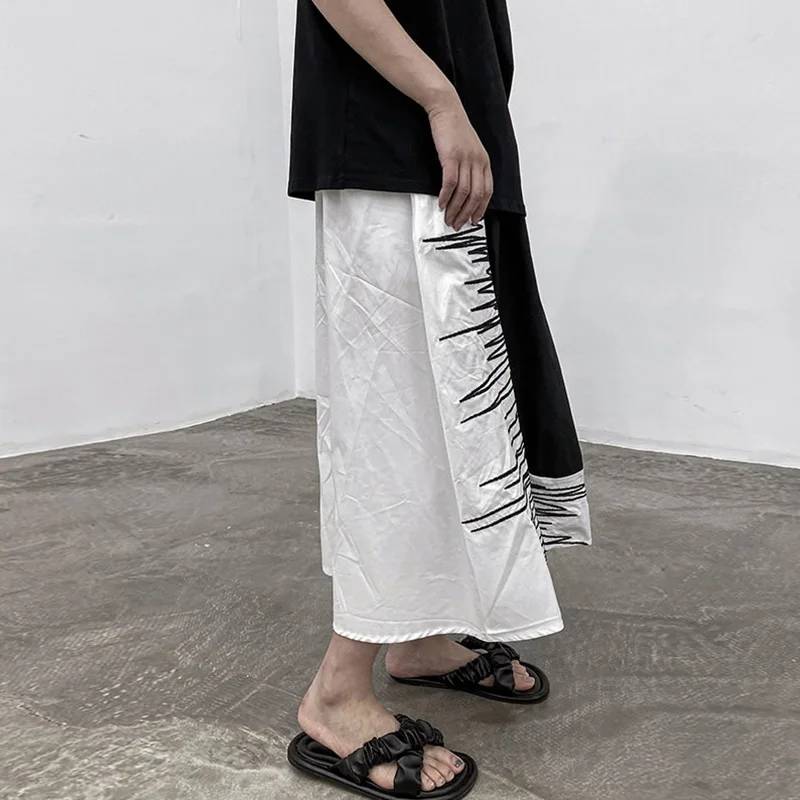 

XITAO Print Pattern Skirt Fashion Women Striped 2021 Summer Elastic Waist Irregular Minority Casual Vintage Patchwork CLL1446