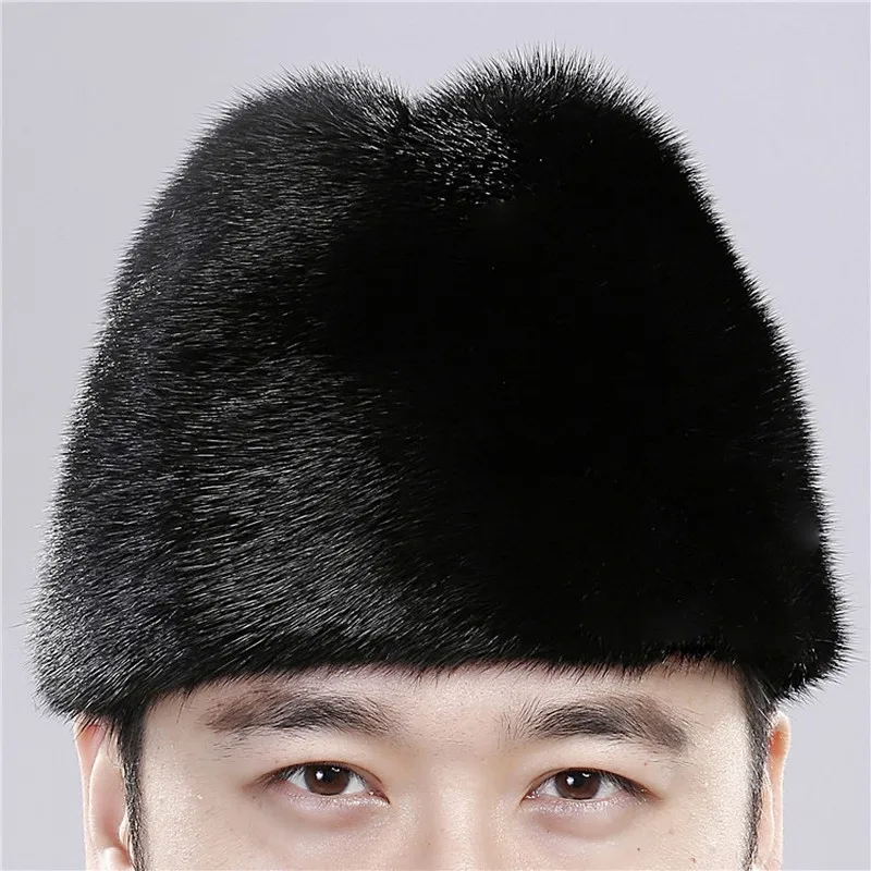 New Mink Gentleman Hat President Hat Full Mink Grass Master Hat Warm Fur 2020 Fxfurs Fashion Winter Men Adult Solid Casual