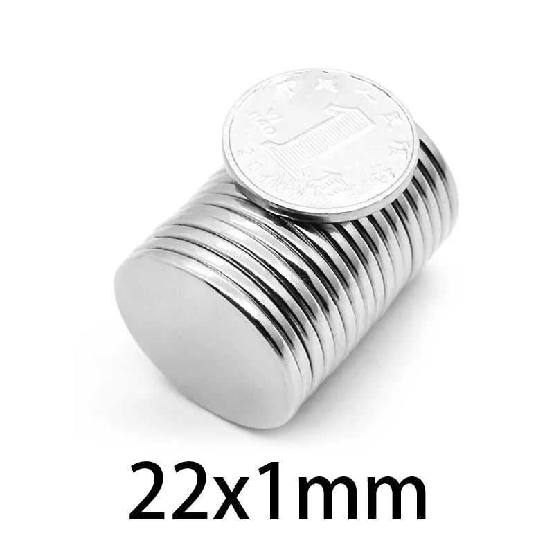 

10-100Pcs 22x1mm Strong Cylinder Rare Earth Magnet 22mmx1mm Fridge Round Neodymium Magnets 22*1mm N35 Magnetic 22*1