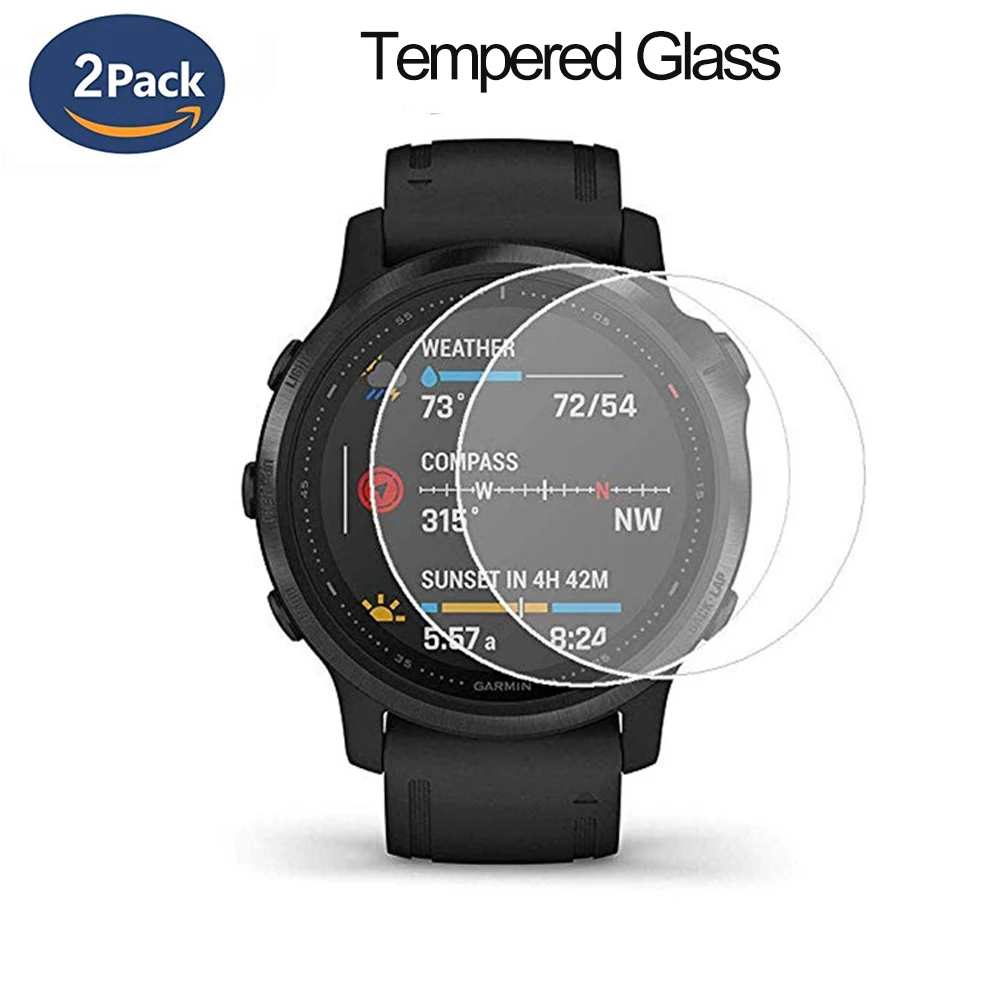 2 шт. защитный для Garmin Fenix 5 5S Plus 6S 6X 6 Pro Ультра Прозрачный закаленный из стеклянной